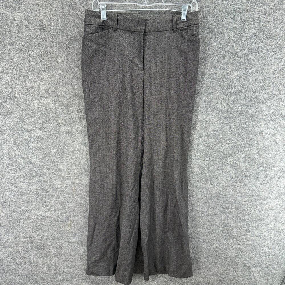 Ann Taylor Dress Pants Women 6 Gray High Rise Flat Front Straight Wool Lined